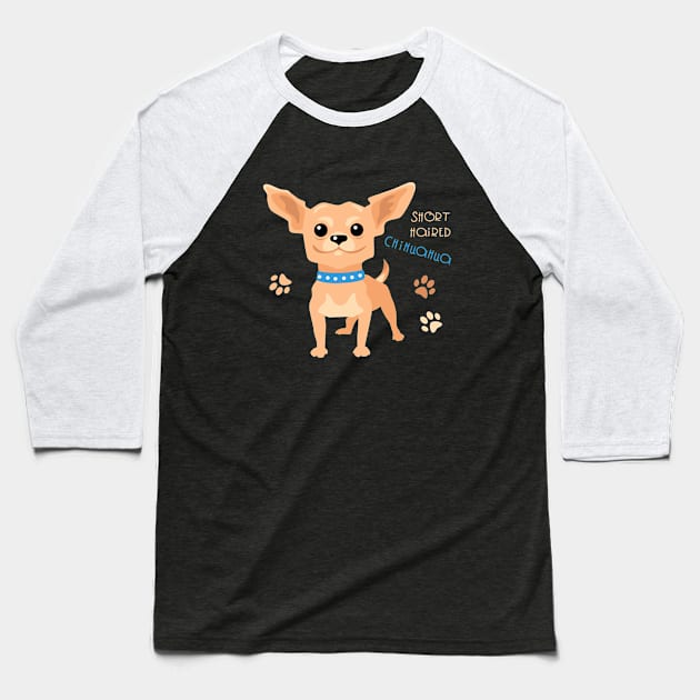 Dog tan shorthaired Chihuahua Baseball T-Shirt by kavalenkava